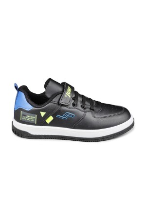 27760 Cırtlı Siyah - Royal Mavi Üniseks Çocuk Sneaker Günlük Spor Ayakkabı - Jump
