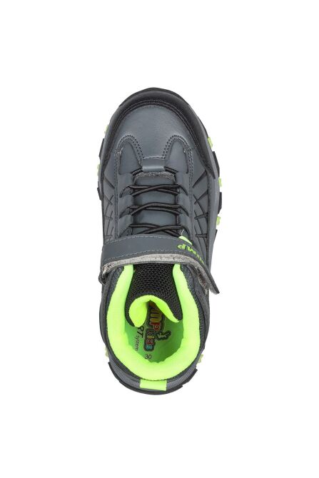 27787 Cırtlı Gri - Neon Yeşil Üniseks Çocuk Günlük Bot Spor Ayakkabı - 7