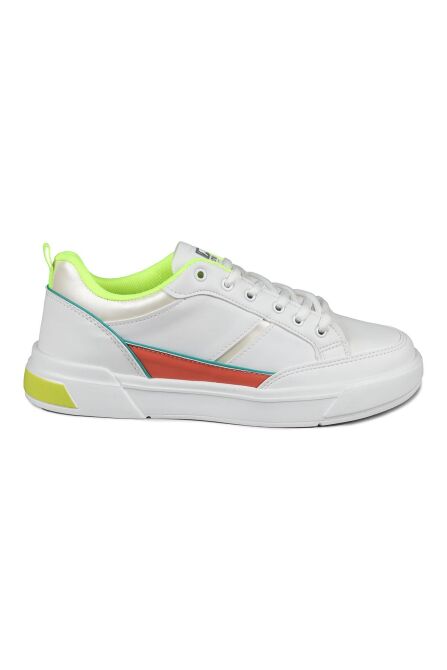 27792 Beyaz - Neon Yeşil Kadın Sneaker Günlük Spor Ayakkabı - 1