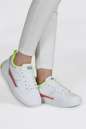 27792 Beyaz - Neon Yeşil Kadın Sneaker Günlük Spor Ayakkabı - Jump (1)
