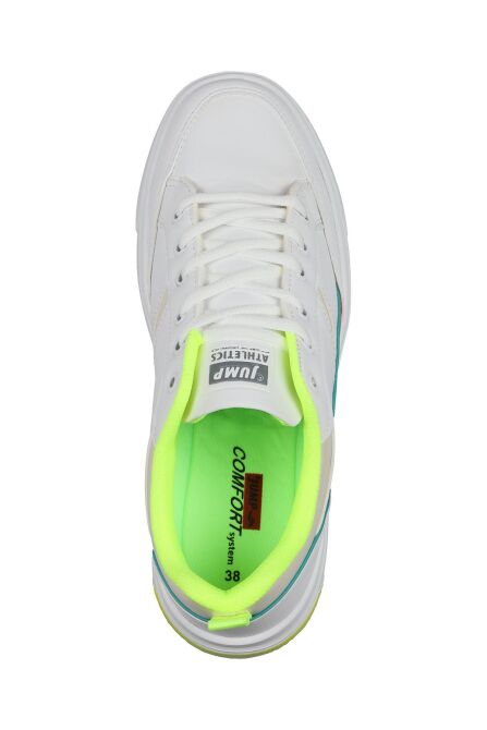 27792 Beyaz - Neon Yeşil Kadın Sneaker Günlük Spor Ayakkabı - 7