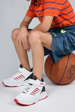 27800 Beyaz - Kırmızı Üniseks Çocuk Basketbol Spor Ayakkabısı - 2