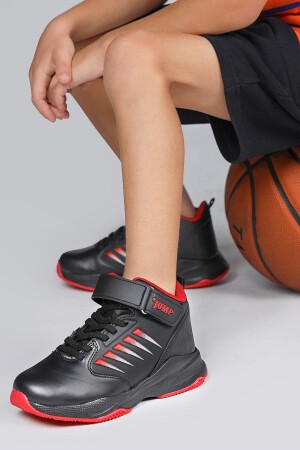 27800 Siyah - Kırmızı Üniseks Çocuk Basketbol Spor Ayakkabısı - Jump (1)