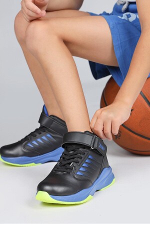 27800 Siyah - Mavi Üniseks Çocuk Basketbol Spor Ayakkabısı - 4
