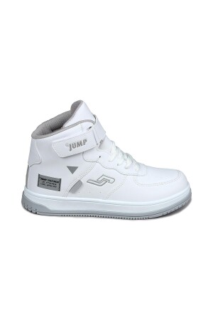 27835 Cırtlı Yüksek Bilekli Beyaz Genç Sneaker Günlük Spor Ayakkabı 