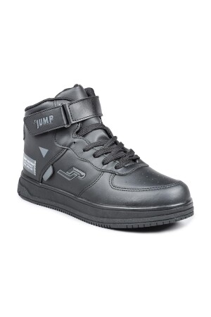 27835 Cırtlı Yüksek Bilekli Siyah Genç Sneaker Günlük Spor Ayakkabı - Jump (1)
