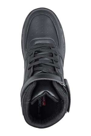 27835 Cırtlı Yüksek Bilekli Siyah Genç Sneaker Günlük Spor Ayakkabı - 3