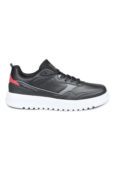 28019 Siyah - Kırmızı Erkek Sneaker Günlük Spor Ayakkabı - 1