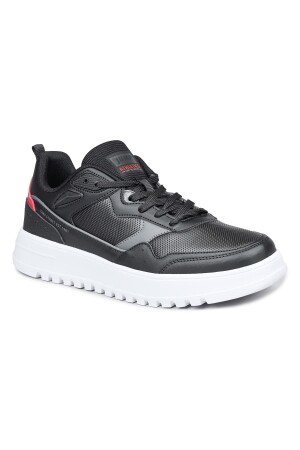 28019 Siyah - Kırmızı Erkek Sneaker Günlük Spor Ayakkabı - 2