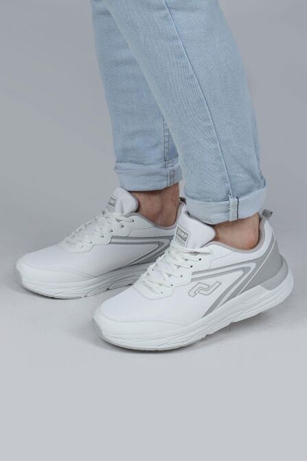 28037 Beyaz - Açık Gri Erkek Sneaker Günlük Spor Ayakkabı - 3