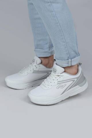 28037 Beyaz - Açık Gri Erkek Sneaker Günlük Spor Ayakkabı - 3