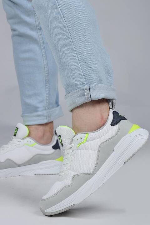 28040 Beyaz - Gri Erkek Sneaker Günlük Spor Ayakkabı - 3