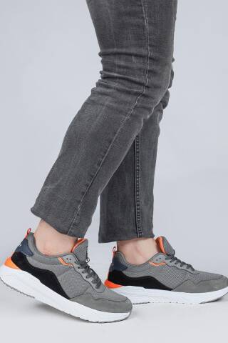 28040 Gri - Lacivert Erkek Sneaker Günlük Spor Ayakkabı - 5