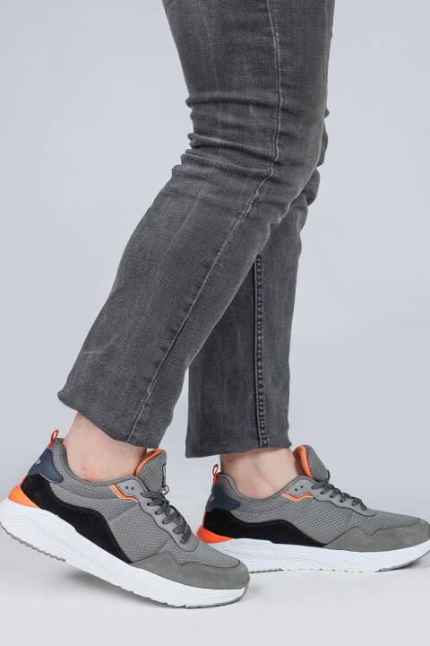 28040 Gri - Lacivert Erkek Sneaker Günlük Spor Ayakkabı - 5