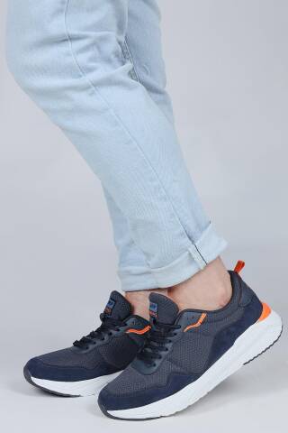 28040 Lacivert - Turuncu Erkek Sneaker Günlük Spor Ayakkabı - Jump (1)