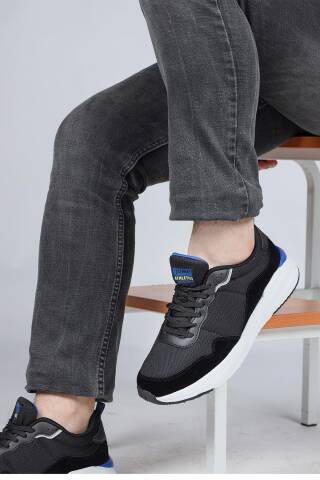 28040 Siyah - Gri Erkek Sneaker Günlük Spor Ayakkabı - 3