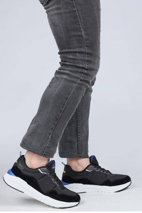 28040 Siyah - Gri Erkek Sneaker Günlük Spor Ayakkabı - 4