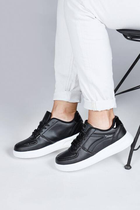 28063 Siyah - Beyaz Kadın Sneaker Günlük Spor Ayakkabı - 2