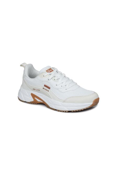 28066 Beyaz - Bej Kadın Sneaker Günlük Spor Ayakkabı - 5