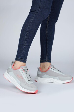 28086 Gri - Somon Pembe Kadın Sneaker Günlük Spor Ayakkabı - Jump (1)