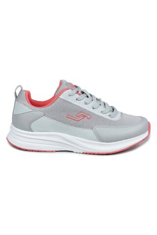 28086 Gri - Somon Pembe Kadın Sneaker Günlük Spor Ayakkabı - Jump