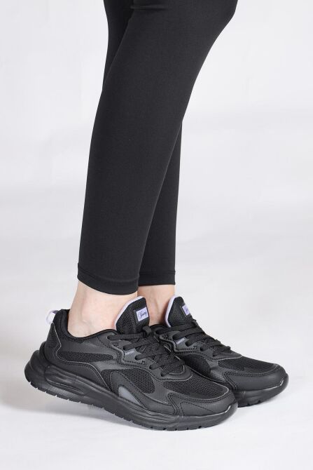 28099 Siyah - Beyaz Kadın Sneaker Günlük Spor Ayakkabı - 2