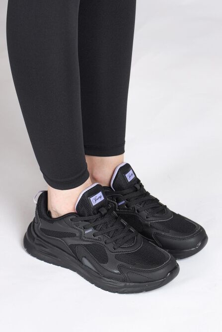 28099 Siyah - Beyaz Kadın Sneaker Günlük Spor Ayakkabı - 3