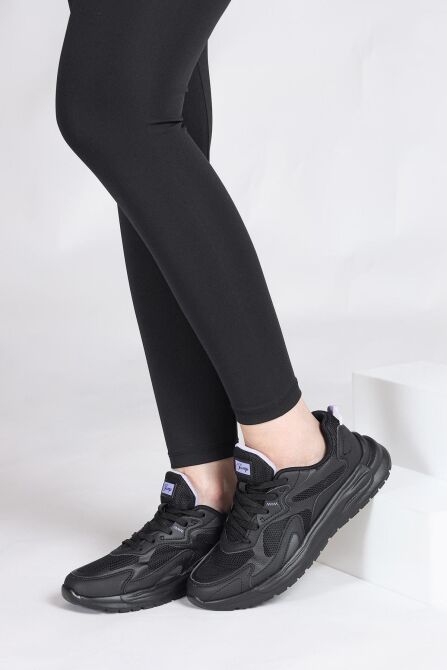 28099 Siyah - Beyaz Kadın Sneaker Günlük Spor Ayakkabı - 4