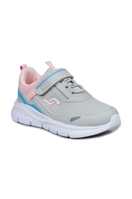 28101 Cırtlı Açık Gri - Somon Pembe Kız Çocuk Sneaker Günlük Spor Ayakkabı - 5