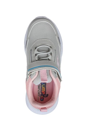 28101 Cırtlı Açık Gri - Somon Pembe Kız Çocuk Sneaker Günlük Spor Ayakkabı - 6