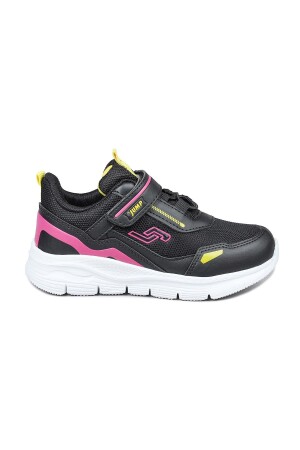 28101 Cırtlı Siyah - Fuşya Kız Çocuk Sneaker Günlük Spor Ayakkabı - 1
