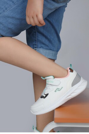 28106 Cırtlı Beyaz - Somon Kız Çocuk Sneaker Günlük Spor Ayakkabı - 3