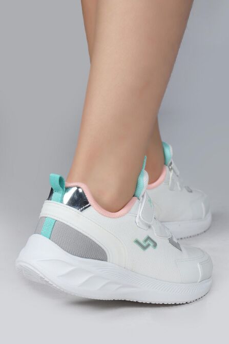 28106 Cırtlı Beyaz - Somon Kız Çocuk Sneaker Günlük Spor Ayakkabı - 5
