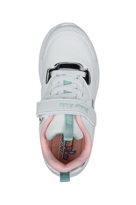 28106 Cırtlı Beyaz - Somon Kız Çocuk Sneaker Günlük Spor Ayakkabı - 7