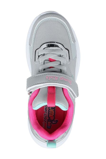 28106 Cırtlı Gri - Pembe Kız Çocuk Sneaker Günlük Spor Ayakkabı - 7