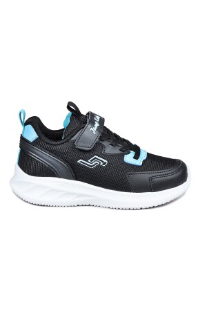 28106 Cırtlı Siyah - Mavi Üniseks Çocuk Sneaker Günlük Spor Ayakkabı 