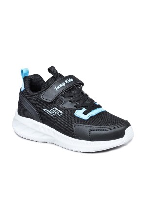 28106 Cırtlı Siyah - Mavi Üniseks Çocuk Sneaker Günlük Spor Ayakkabı - 6