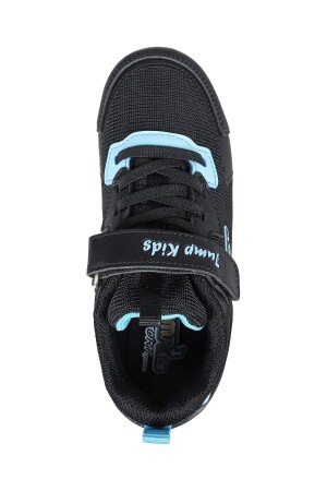 28106 Cırtlı Siyah - Mavi Üniseks Çocuk Sneaker Günlük Spor Ayakkabı - 7