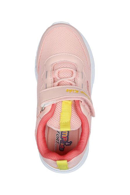 28102 Cırtlı Somon Pembe - Sarı Kız Çocuk Sneaker Günlük Spor Ayakkabı - 3