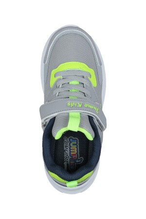 28106 Cırtlı Açık Gri - Neon Yeşil Üniseks Çocuk Sneaker Günlük Spor Ayakkabı - 7