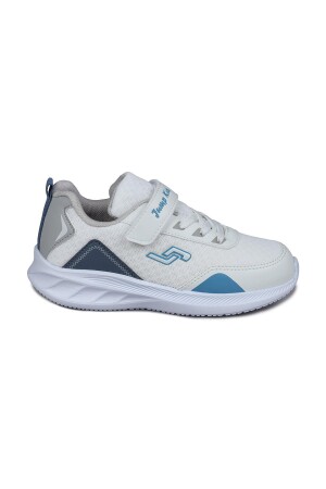 28110 Cırtlı Beyaz - İndigo Mavi Üniseks Çocuk Sneaker Günlük Spor Ayakkabı - 1