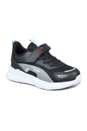 28123 Cırtlı Siyah - Royal Mavi Üniseks Çocuk Sneaker Günlük Spor Ayakkabı - Jump (1)