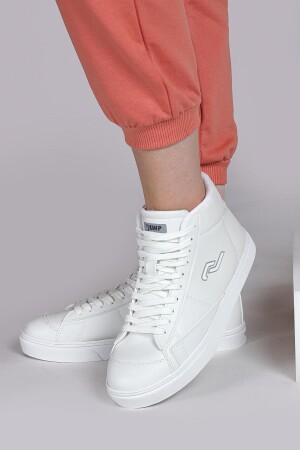 28148 Yüksek Bilekli Beyaz Kadın Sneaker Günlük Spor Ayakkabı - 4