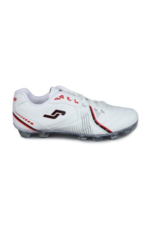 28220 Beyaz - Kırmızı Çim Halı Saha Krampon Futbol Ayakkabısı - 1