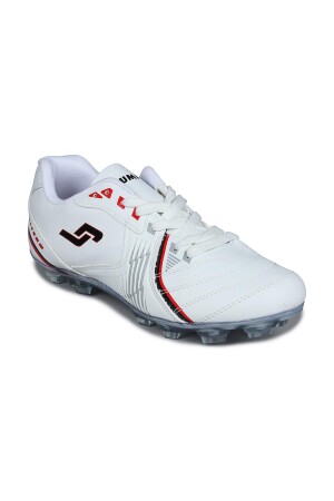28220 Beyaz - Kırmızı Çim Halı Saha Krampon Futbol Ayakkabısı - 2