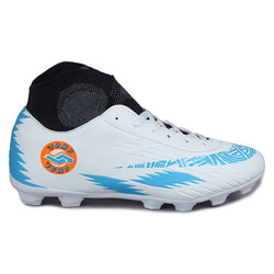 Jump 28365 Beyaz - Mavi Çim - Halı Saha Çoraplı Krampon Futbol Ayakkabısı. 1