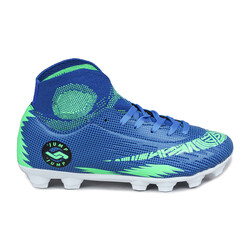 Jump 28365 Saks Mavi - Yeşil Çim - Halı Saha Çoraplı Krampon Futbol Ayakkabısı. 1