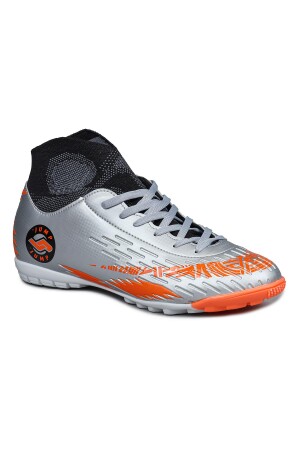 28366 Çoraplı Gümüş Rengi Halı Saha Krampon Futbol Ayakkabısı - Jump (1)