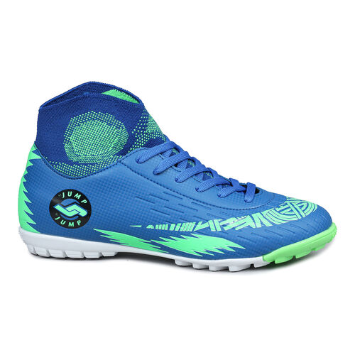 Jump 28366 Saks Mavi - Yeşil Halı Saha Çoraplı Krampon Futbol Ayakkabısı. 1