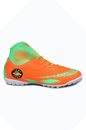 28366 Çoraplı Turuncu - Yeşil Halı Saha Krampon Futbol Ayakkabısı - 1